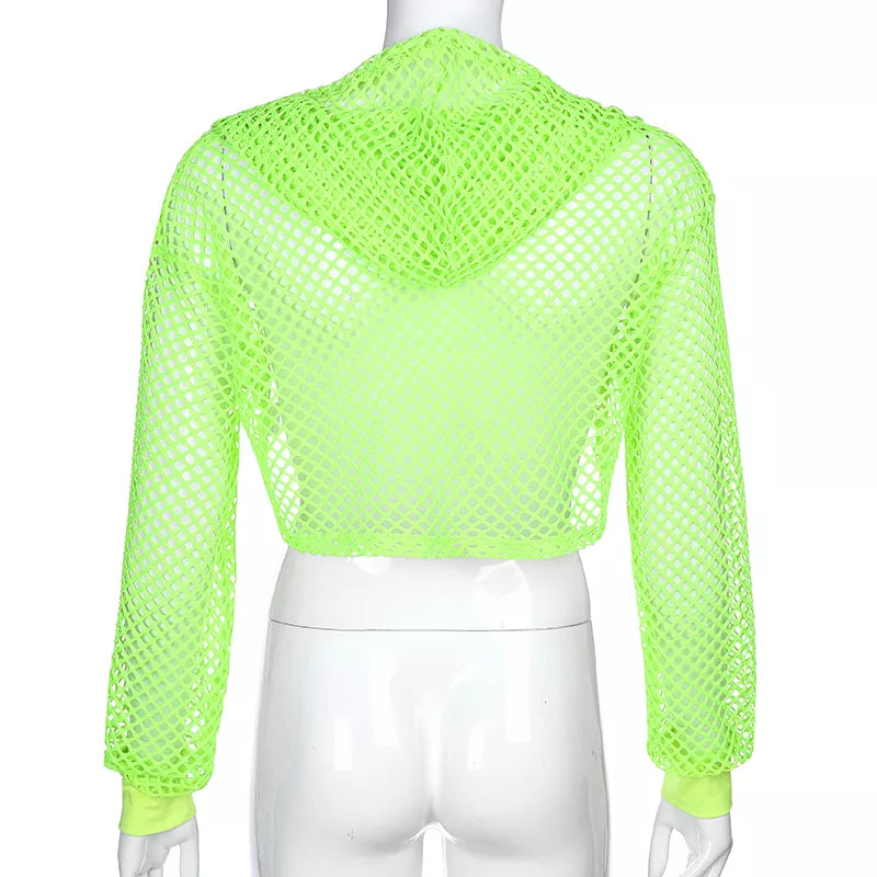 Neon Crop Hoodie