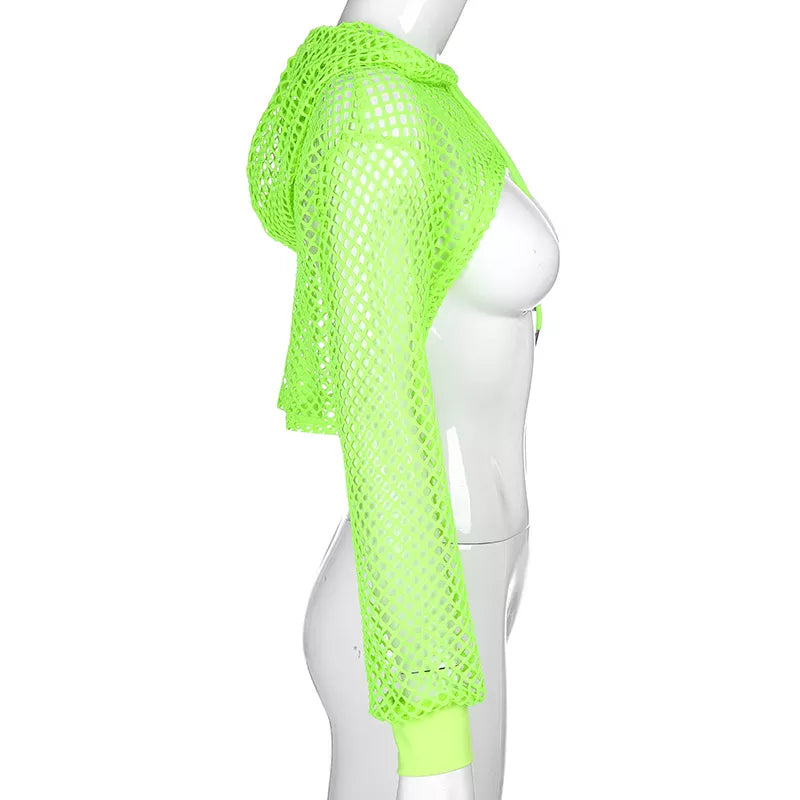 Neon Crop Hoodie